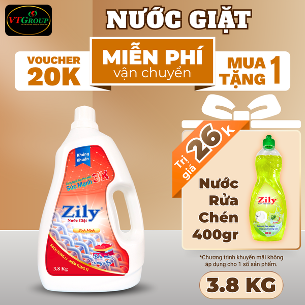 Nuoc giat Zily chai 3.8kg