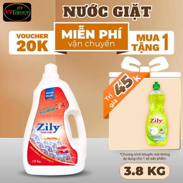 Nuoc giat Zily chai 3.8kg