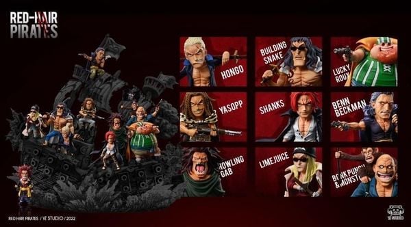 WCF Red Hair Pirates Full Crew One Piece YZ Studio Figure