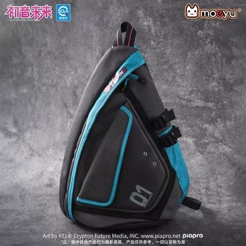 Túi đeo chéo Hatsune Miku Neon Electronic Music Blue Gray | MOEYU Sling Bag Unisex