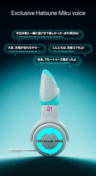Tai Nghe Hatsune Miku NX Cat Ear Bluetooth Wireless Headphones - Piapro Characters | YOWU Goods