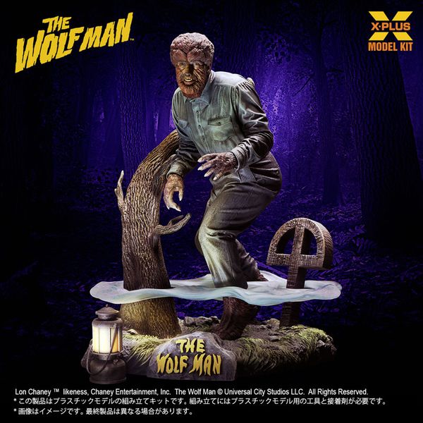 Scale Lon Chaney Jr. as The Wolf Man Plastic Model Kit 1/8 - The Wolf Man Universal Monsters Series | X-PLUS Plastic Model