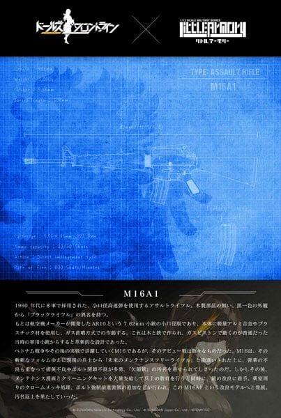LittleArmory M16A1 Type 1/12 Plastic Model Girls' Frontline | Tomytec