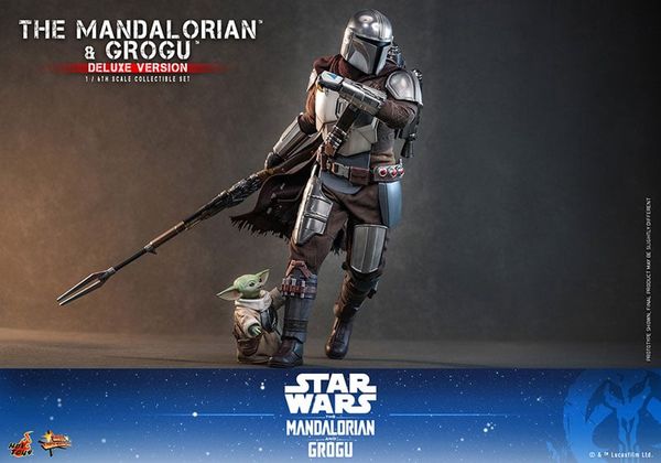 Movie Masterpiece Mandalorian & Grogu Deluxe Edition 1/6 Scale - Star Wars The Mandalorian | Hot Toys Figure