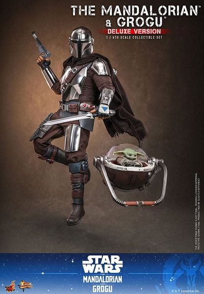 Movie Masterpiece Mandalorian & Grogu Deluxe Edition 1/6 Scale - Star Wars The Mandalorian | Hot Toys Figure