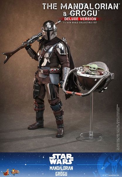 Movie Masterpiece Mandalorian & Grogu Deluxe Edition 1/6 Scale - Star Wars The Mandalorian | Hot Toys Figure