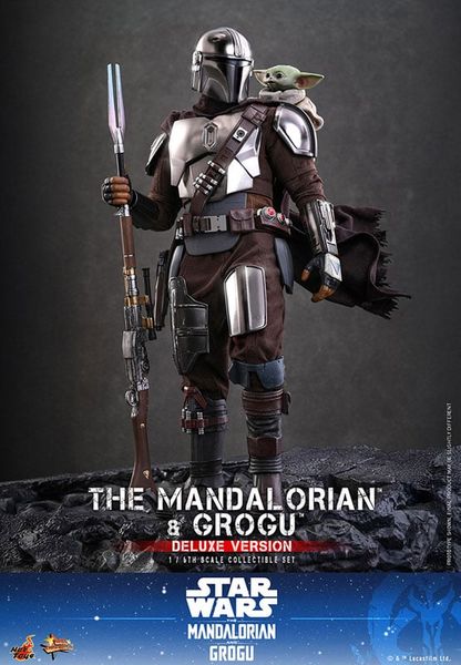 Movie Masterpiece Mandalorian & Grogu Deluxe Edition 1/6 Scale - Star Wars The Mandalorian | Hot Toys Figure