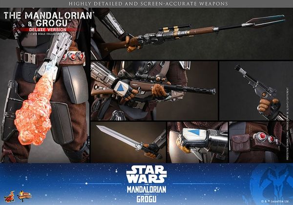 Movie Masterpiece Mandalorian & Grogu Deluxe Edition 1/6 Scale - Star Wars The Mandalorian | Hot Toys Figure