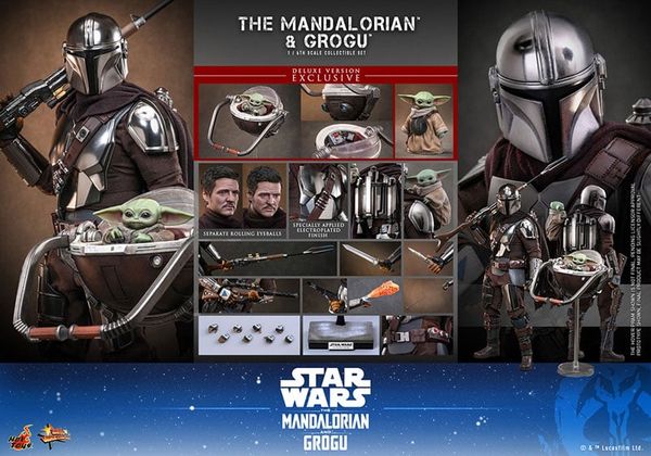Movie Masterpiece Mandalorian & Grogu Deluxe Edition 1/6 Scale - Star Wars The Mandalorian | Hot Toys Figure