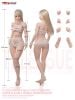Super Flexible Female Seamless Body Wasp Waist & Natural Curve w/Head Blonde Hair & Pale Skin Scale 1/12 - TB League Figure