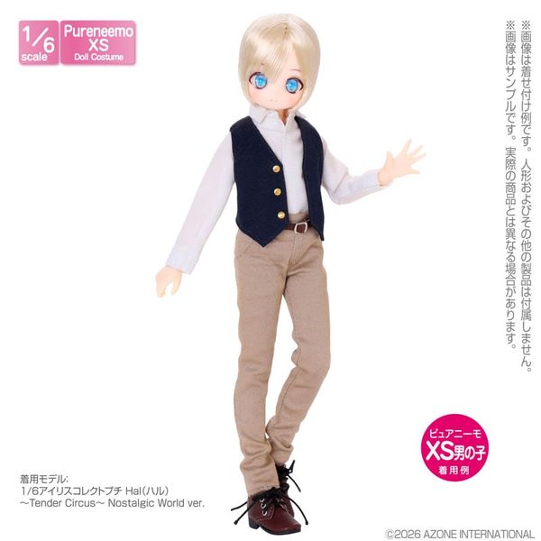 1/6 PNXS Shirt & Gilet set Navy x White - Azone Goods