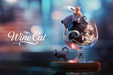 Silver Moon - "Cats are Liquid" illustration by Karaage Toufu | WE ART DOING Figure