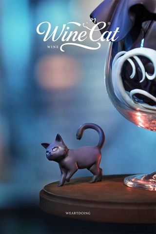 Silver Moon - "Cats are Liquid" illustration by Karaage Toufu | WE ART DOING Figure