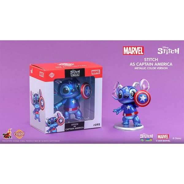 Cosbi 095 Stitch Captain America Metallic - Stitch Fan Cination Marvel Stitch | Hot Toys Figure