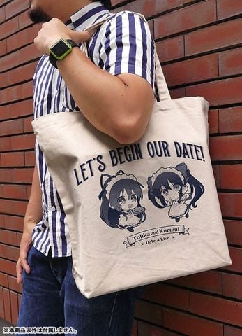 Large Tote Bag Tohka Yatogami & Kurumi Tokisaki Cure Maid Cafe Ver. NATURAL - Date A Live V | COSPA Goods