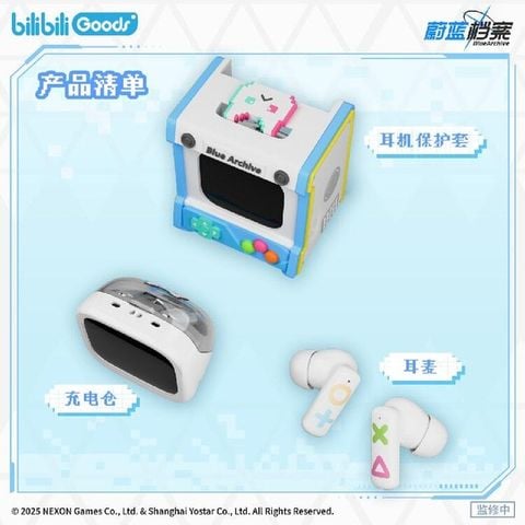 Tai Nghe Bluetooth Blue Archive CUBE FACE LCD Màn Hình Cảm Ứng - Goods | CUBE FACE