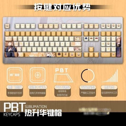 Keycap Custom PBT Shiina Mahiru Campus Daily - The Angel Next Door Spoils Me Rotten | AKUS Goods