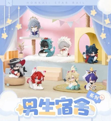 Dan Heng, Jing Yuan, Sunday, Blade, Argenti, Dr. Ratio, Aventurine, Boothill Chibi Trading Figures Blind Box - Honkai Star Rail - Boys Dormitory Series | miHoYo Goods