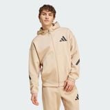  Áo Khoác Adidas Có Mũ Khóa Kéo Dọc Thân ZNE - Màu Kem - JF2445 