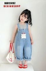 Set yếm Jean kèm sát nách áo thun gân dễ thương cho bé gái BGB124197