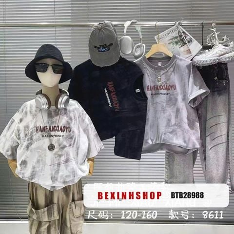 Áo thun cổ tròn QCCC loang màu cho bé trai BTB28987