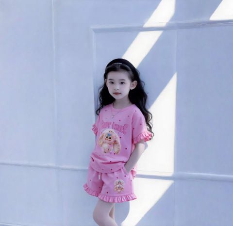 Bộ đùi chấm bi Baby Three phối bèo dễ thương cho bé gái BGB124138