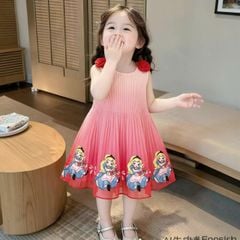 Đầm dập ly in Bạch tuyết xinh xắn cho bé gái DGB292338