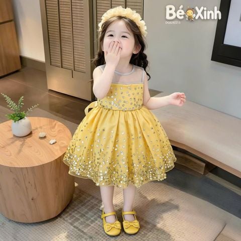 Đầm công chúa phối kim sa dễ thương cho bé gái DGB292212