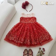Đầm công chúa phối kim sa dễ thương cho bé gái DGB292212