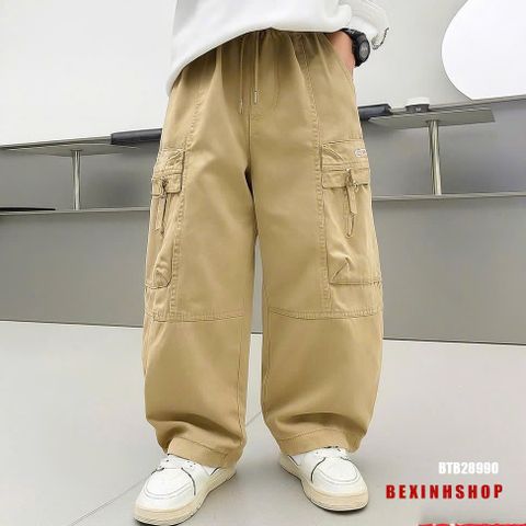 Quần kaki túi hộp dây kéo phom suông cực ngầu cho bé trai BTB28990