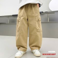 Quần kaki túi hộp dây kéo phom suông cực ngầu cho bé trai BTB28990