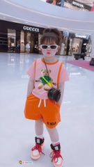 Bộ đùi in gấu viền phối chữ dễ thương cho bé gái BGB123578