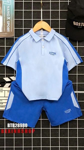 Set thể thao cổ bẻ SUPER STAR Nanox dễ thương cho bé trai BTB28980