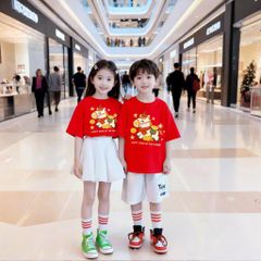 TẾT - Bộ đồng phục bé trai & bé gái áo thun quần váy bí cho bé đi chơi BXG2082