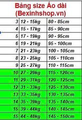 Set áo dài cách tân đính nơ tay cho bé gái mặc Lễ Tết BXG2125