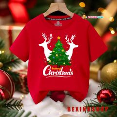 Áo thun Cotton Noel dễ thương cho bé trai & bé gái mùa Giáng Sinh BXG1270