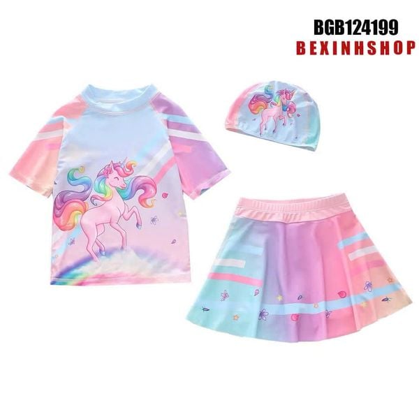 Set váy bơi liền chip (kèm nón) dễ thương cho bé gái BGB124198