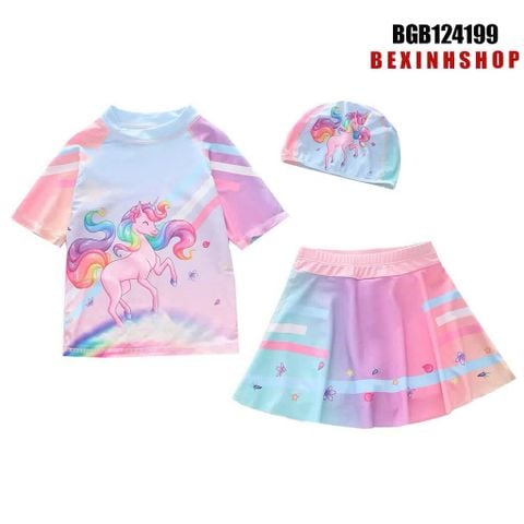 Set váy bơi liền chip (kèm nón) dễ thương cho bé gái BGB124198