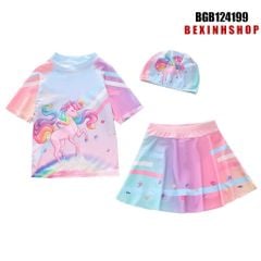 Set váy bơi liền chip (kèm nón) dễ thương cho bé gái BGB124198