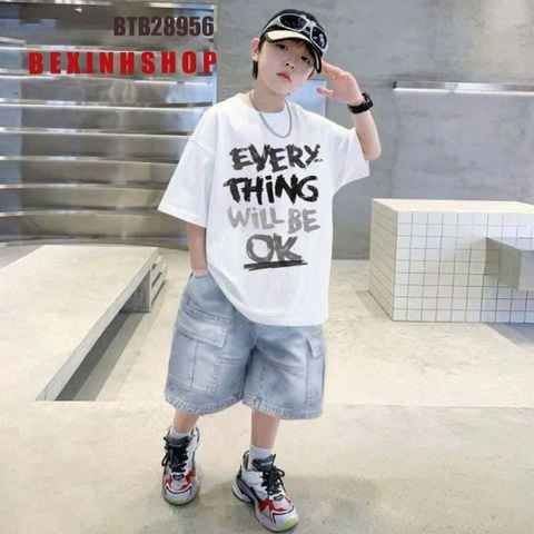 Set Jean in chữ quần đắp túi cực ngầu cho bé trai BTB28956