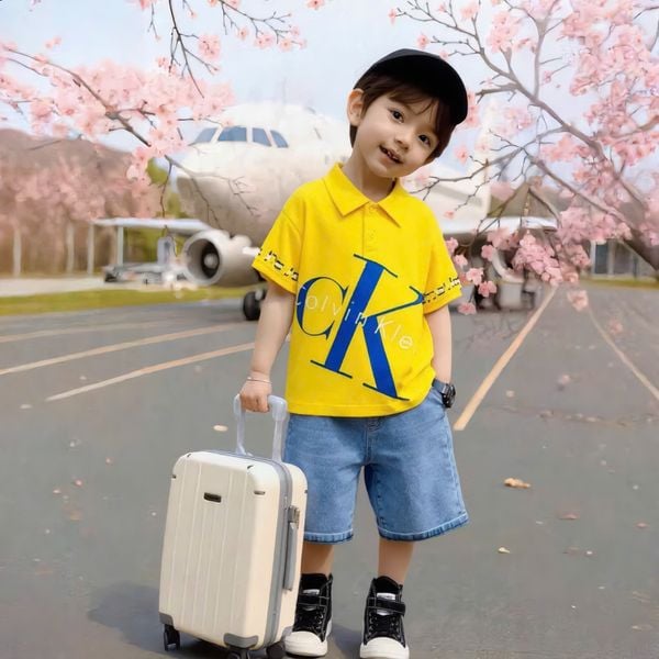 Set jeans CK dễ thương cho bé trai đi chơi BTB28228