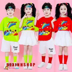 Bộ đồng phục bé trai & bé gái áo thun quần váy bí cho bé nhảy múa, đi chơi BXG1975