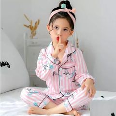 [XẢ KHO] Bộ pijama sọc báo hồng và thỏ dễ thương cho bé gái