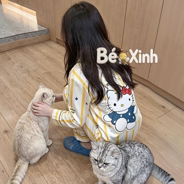 Pizama lụa Latin Bé Xinh dễ thương cho bé gái mặc nhà BXG2492