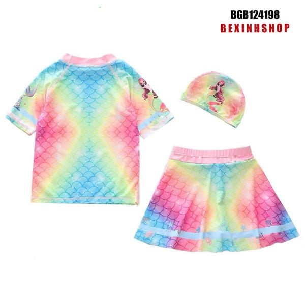 Set váy bơi liền chip (kèm nón) dễ thương cho bé gái BGB124198