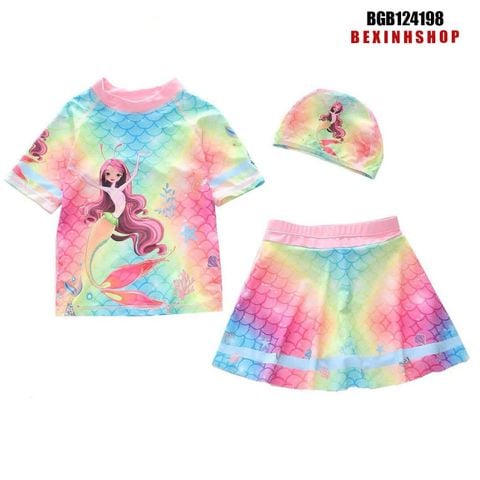 Set váy bơi liền chip (kèm nón) dễ thương cho bé gái BGB124198