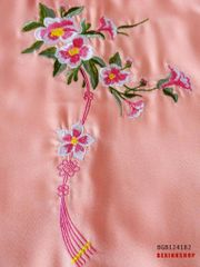 Set áoo dài 2 tà tơ nhung thêu hoa cổ tàu truyền thống cao cấp cho bé gái BGB124181