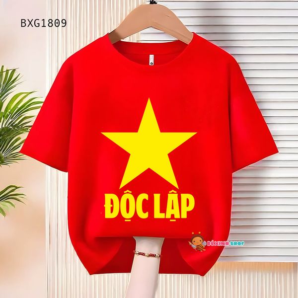 Áo đồng phục in cờ tổ quốc Việt Nam cho bé trai, bé gái, gia đình dịp Lễ tết BXG1809