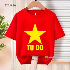 Áo đồng phục in cờ tổ quốc Việt Nam cho bé trai, bé gái, gia đình dịp Lễ tết BXG1809