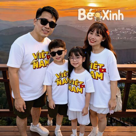 BST Áo thun Gia đình Chủ Đề VIỆT NAM ngày lễ tết nhà Bé Xinh Shop BXG2507